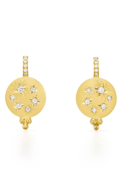 Shop Temple St Clair Cosmos Diamond Drop Earrings In Yellow Gold