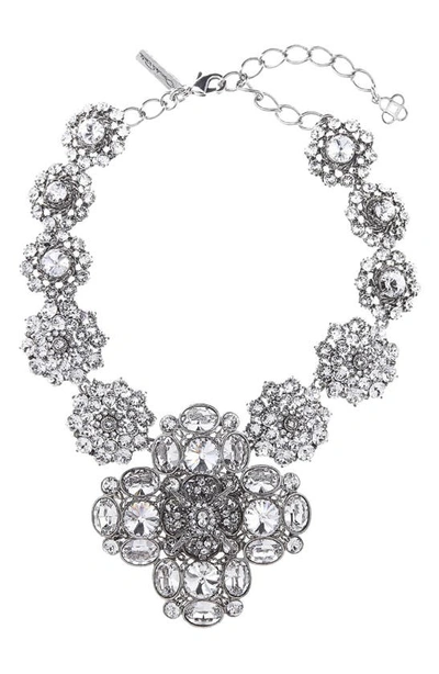 Shop Oscar De La Renta Jewel Collar Necklace In Crystal Silver