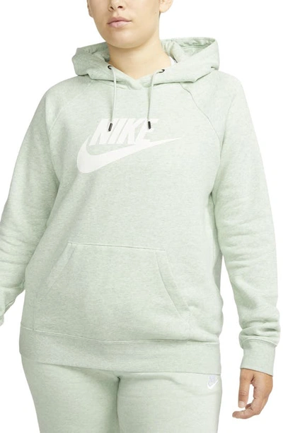 Shop Nike Sportswear Essential Pullover Hoodie In Seafoam/ Heather/ White