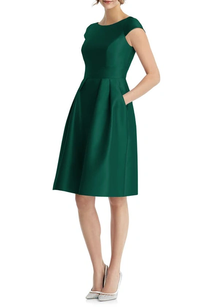 Shop Alfred Sung Cap Sleeve Cocktail Dress In Hunter