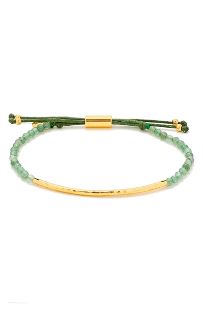 Shop Gorjana Power Gemstone Bracelet In Luck/ Aventurine/ Gold