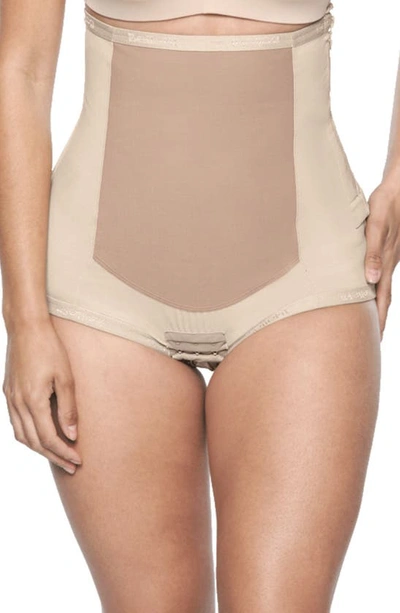 Shop Bellefit Postpartum Side Zip Girdle In Beige