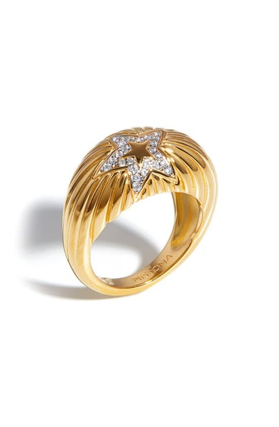 Shop Missoma Pavé Star Dome Ring In Gold