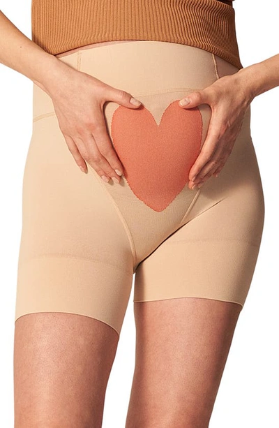 Shop Item M6 Mama Support Maternity Shapewear Shorts In Apricot