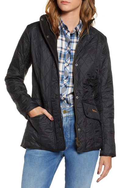 Shop Barbour Cavalry Fleece Lined Quilted Jacket In Black