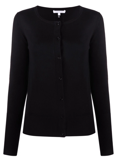 Shop Patrizia Pepe Button-up Knitted Cardigan In Schwarz