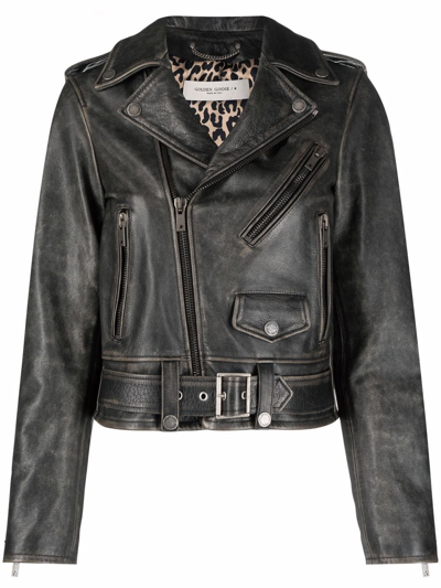 Shop Golden Goose Perfecto Leather Biker Jacket In Schwarz