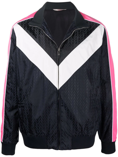 Shop Valentino Logo Track Jacket In Blau