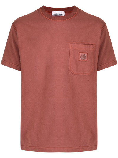 RE-POCKETS STONE ISLAND 'Target' Logo T-Shirt Stone
