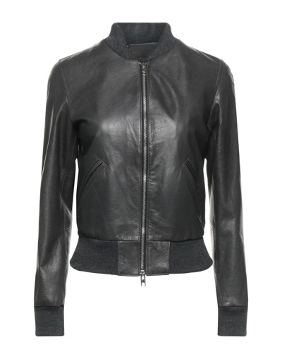 Shop Masterpelle Woman Jacket Steel Grey Size 8 Soft Leather