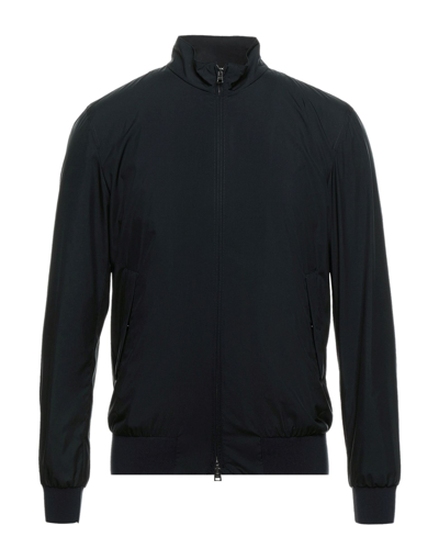 Shop Herno Man Jacket Midnight Blue Size 46 Polyester, Polyamide, Elastane In Black