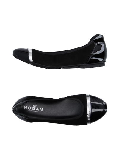 Shop Hogan Woman Ballet Flats Black Size 5.5 Leather