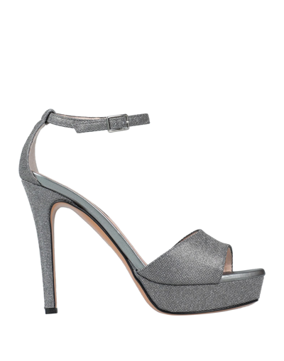 Shop Albano Woman Sandals Grey Size 8 Textile Fibers