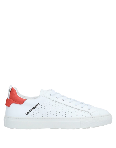 Shop Dsquared2 Man Sneakers White Size 7 Calfskin
