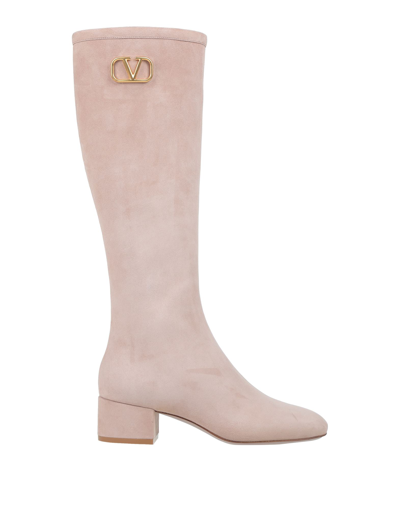 Valentino Garavani Knee Boots In Light Pink | ModeSens
