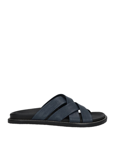 Shop Pollini Sandals In Dark Blue