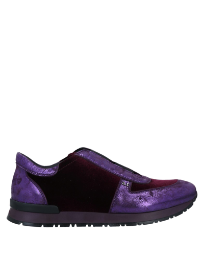 Shop A.testoni A. Testoni Woman Sneakers Purple Size 6 Soft Leather, Textile Fibers