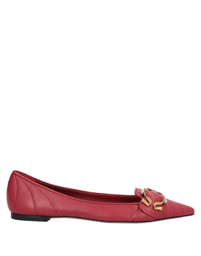 Shop Dolce & Gabbana Woman Loafers Burgundy Size 7.5 Soft Leather In Red