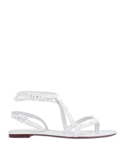 Valentino Toe Strap Sandals In White