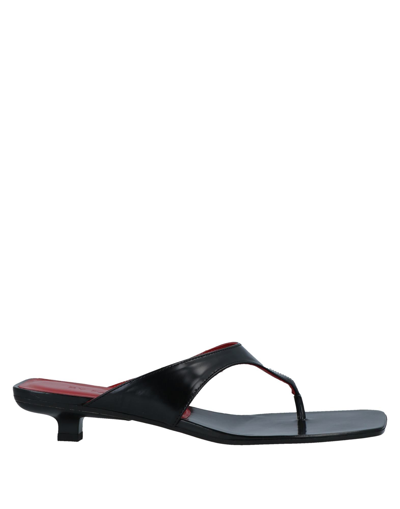 Shop By Far Woman Thong Sandal Black Size 6 Soft Leather
