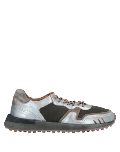 Shop Buttero Man Sneakers Silver Size 6 Soft Leather, Textile Fibers