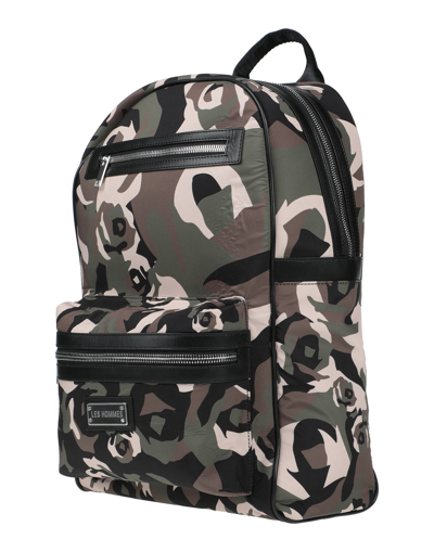 Shop Les Hommes Backpacks In Military Green