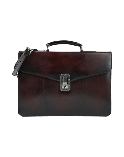 Shop Santoni Handbags In Dark Brown