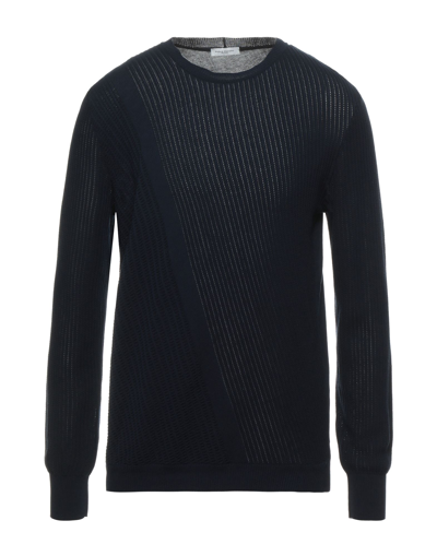 Shop Paolo Pecora Man Sweater Midnight Blue Size M Cotton
