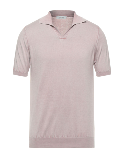 Shop Alpha Studio Man Sweater Pink Size 36 Cotton