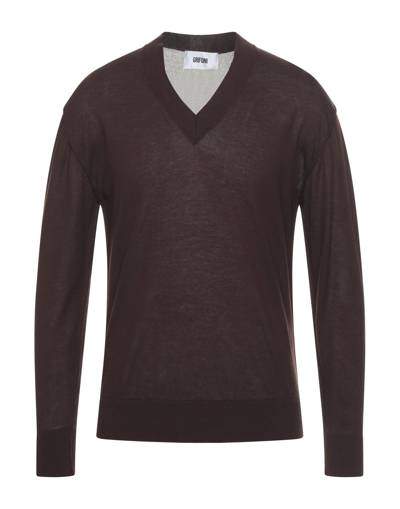 Shop Mauro Grifoni Grifoni Man Sweater Dark Brown Size 38 Cotton