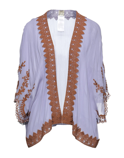 Shop Pinko Woman Cardigan Lilac Size L Viscose, Cotton, Polyester In Purple