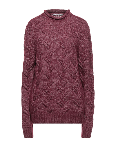 Shop Kangra Cashmere Kangra Woman Sweater Burgundy Size 14 Cotton, Wool, Acrylic, Alpaca Wool In Red