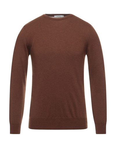 Shop Kangra Cashmere Kangra Man Sweater Brown Size 42 Merino Wool