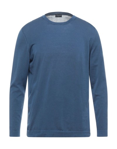 Shop Drumohr Man Sweater Pastel Blue Size 44 Cotton
