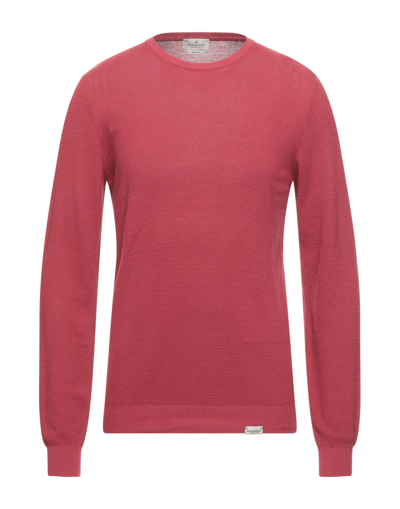 Shop Brooksfield Man Sweater Brick Red Size 48 Cotton
