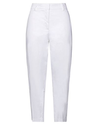 Shop 19.70 Nineteen Seventy Woman Pants White Size 10 Cotton, Elastane