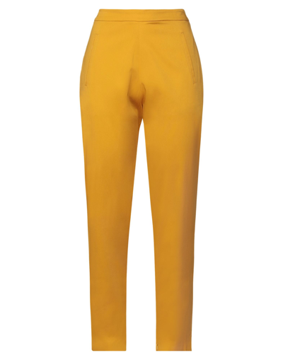 Shop Jijil Woman Pants Ocher Size 8 Cotton, Elastane In Yellow