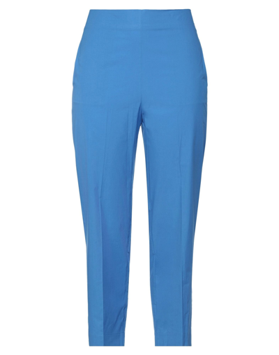 Shop Jucca Woman Pants Azure Size 12 Cotton In Blue