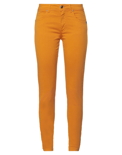 Shop Ab/soul Absoul Woman Pants Orange Size 25 Cotton, Elastane