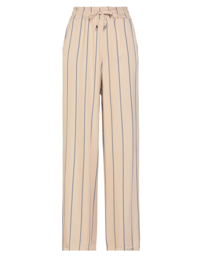 Shop Pianurastudio Woman Pants Sand Size 10 Viscose In Beige