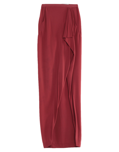 Shop Rick Owens Woman Mini Skirt Brick Red Size 4 Acetate, Silk