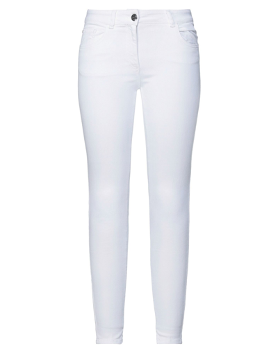 Shop Nenette Woman Pants White Size 26 Cotton, Elastomultiester, Elastane