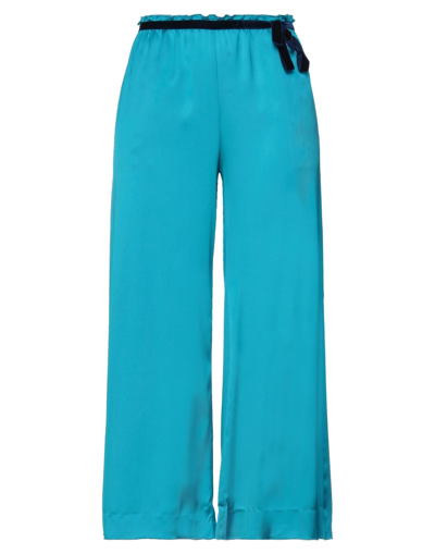 Shop Virna Drò® Virna Drò Woman Pants Turquoise Size 2 Viscose, Elastane In Blue