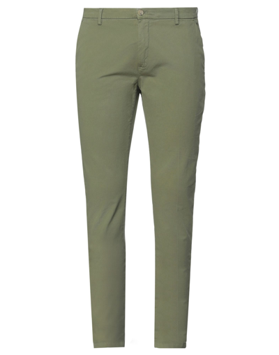 Shop Yan Simmon Man Pants Military Green Size 38 Cotton, Elastane