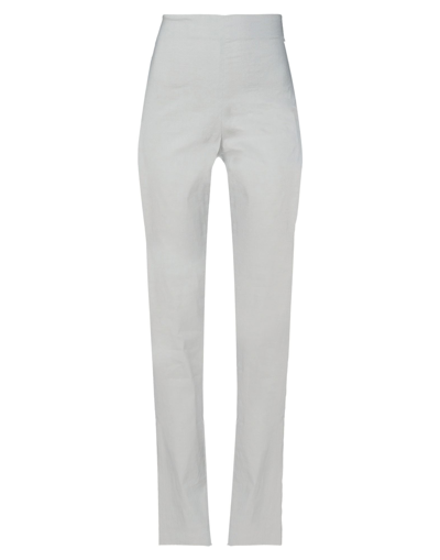 Shop Pierantonio Gaspari Woman Pants Grey Size 12 Viscose, Linen, Polyamide, Elastane