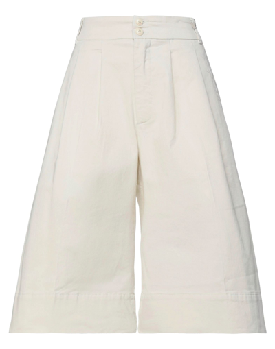 Shop Myths Woman Shorts & Bermuda Shorts Ivory Size 4 Cotton, Elastane In White