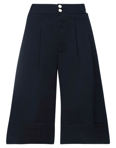 Shop Myths Woman Shorts & Bermuda Shorts Midnight Blue Size 2 Cotton, Elastane