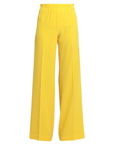 Shop Biancoghiaccio Woman Pants Yellow Size 6 Polyester, Elastane
