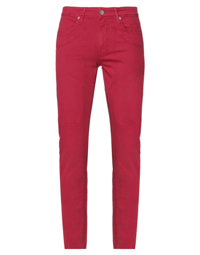 Shop Jeckerson Man Pants Garnet Size 30 Cotton, Elastane In Red