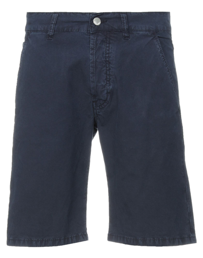 Shop Daniele Alessandrini Man Shorts & Bermuda Shorts Midnight Blue Size 29 Cotton, Elastane